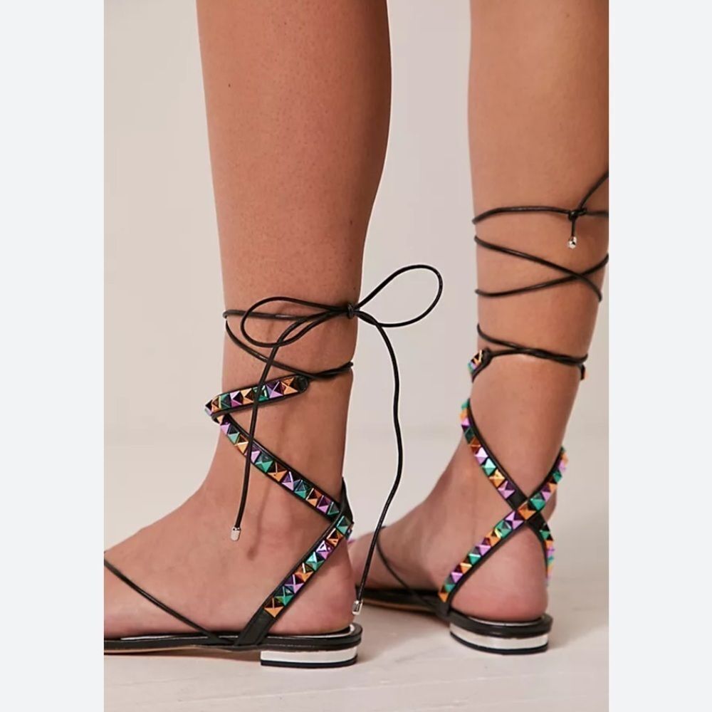 Vicenza USA 7 Cabana Studded Wrap Sandals